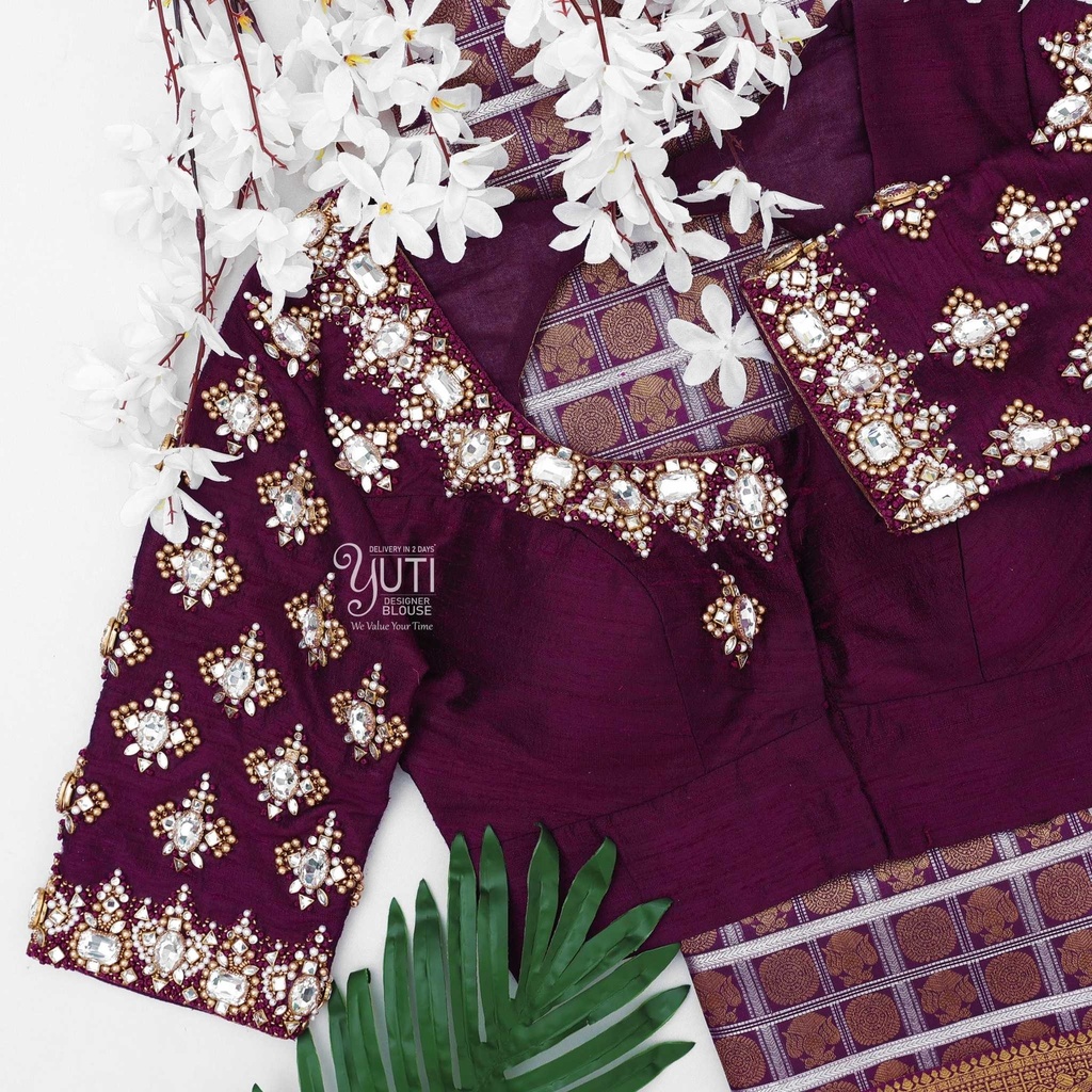 Purple blouse with jewel design