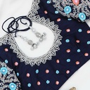 Blue blouse with contrast floral