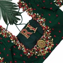Dark green blouse contrast floral