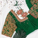 Green creeped floral bridal