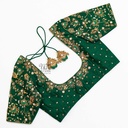 Dark green creeped motif bridal blouse