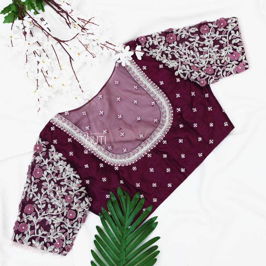 maroon-creeped-floral-bridal-blouse-by-yuti-designer3