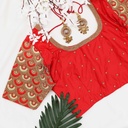 Red scalloped bridal blouse