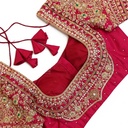 Red floral bridal blouse