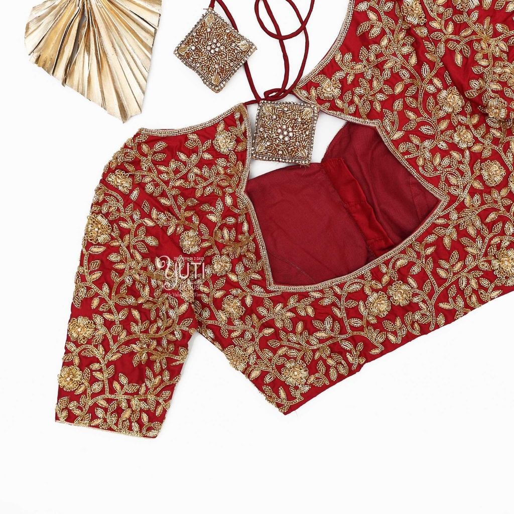 maroon-creeped-floral-bridal-blouse-by-yuti-designer-3