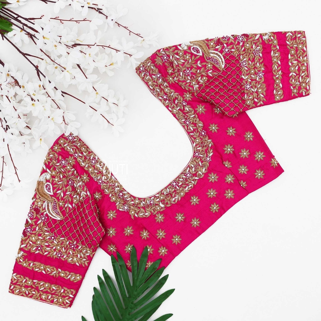 pink-embossed-peacock-bridal-blouse-by-yuti-designer3