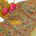 Sea green embossed rose bridal blouse