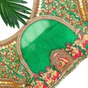 Green blouse coin work and palanquin