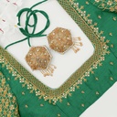 Muhurtham green checked pattern blouse