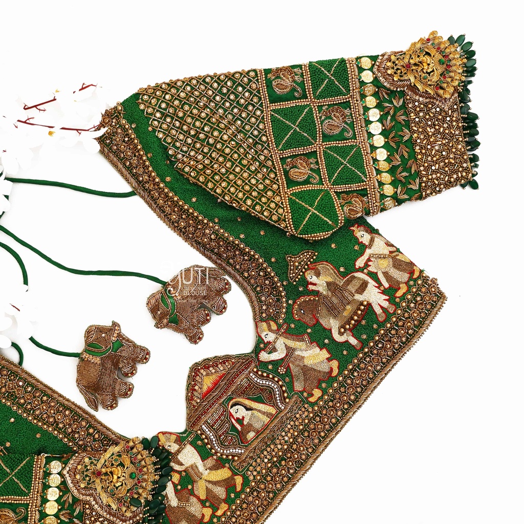 Green checked palanquin bridal