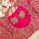 Pink creeped floral bridal blouse