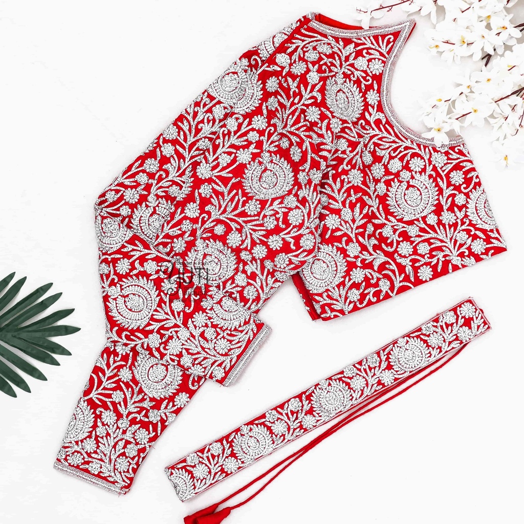 red-blouse-with-silver-floral-design-by-yuti-designer3