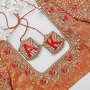 Peacock with coin work bridal blouse