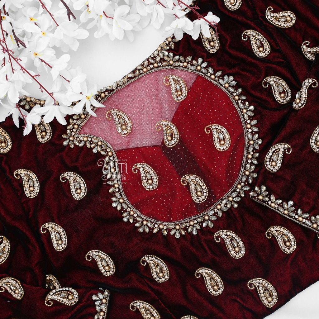 Velvet mango motif design