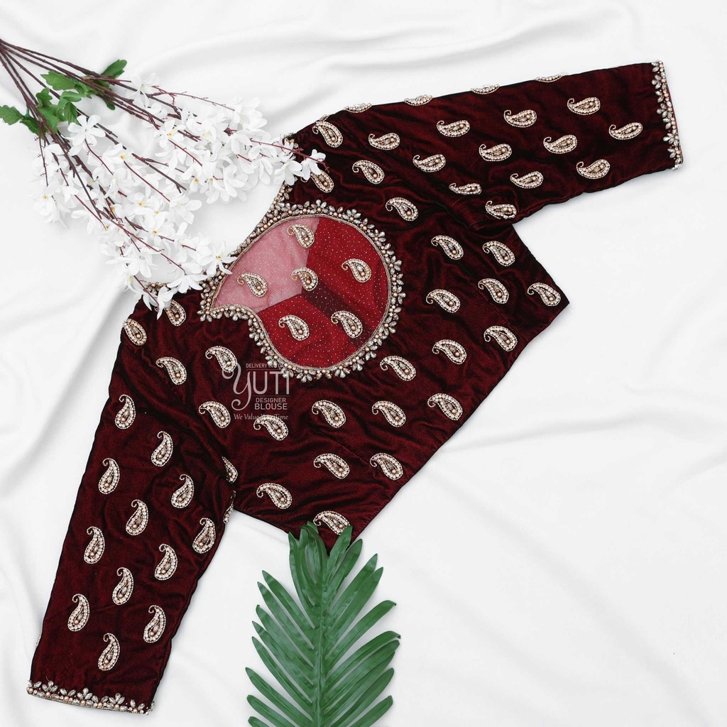 Velvet mango motif design3