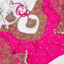 Floral design with sleeve hangings blouse