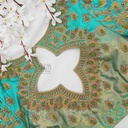 Peacock with floral design blouse