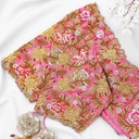 Pink embossed floral with cut work bridal