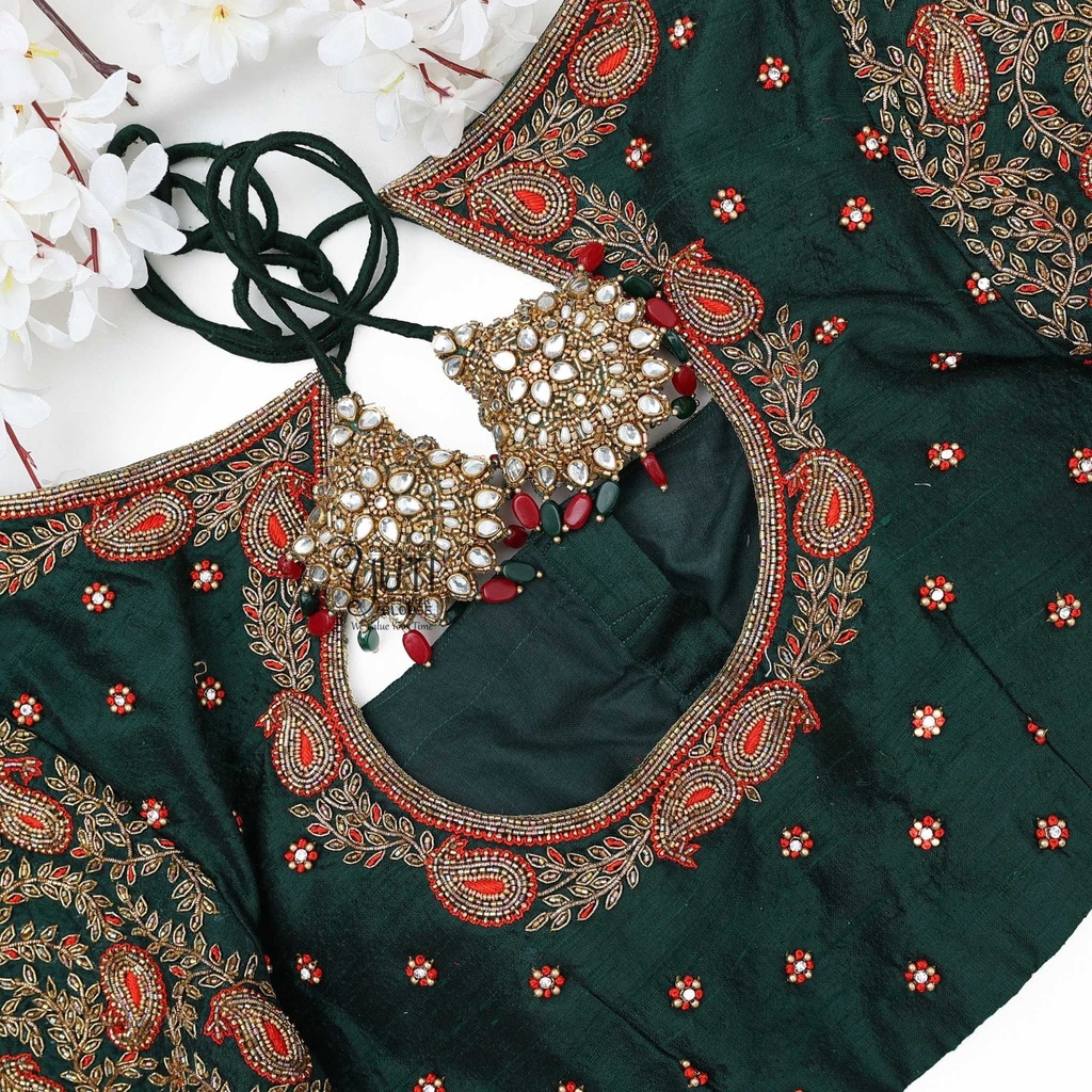 Mango design with crystal hangings blouse