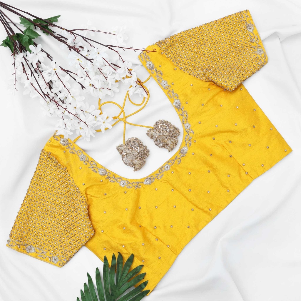 yellow-checked-pattern-with-floral-blouse3