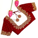 Maroon creeped bridal blouse