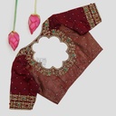 Maroon gem stone bridal design
