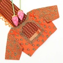Orange creeped mango bridal blouse