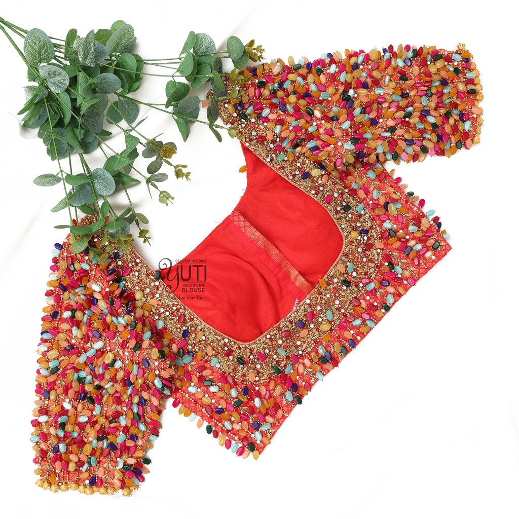 Multicolor Gem hangings blouse