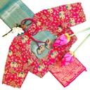 Pink creeper and Elephant bridal blouse