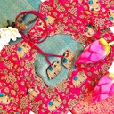 Pink creeper and Elephant bridal blouse
