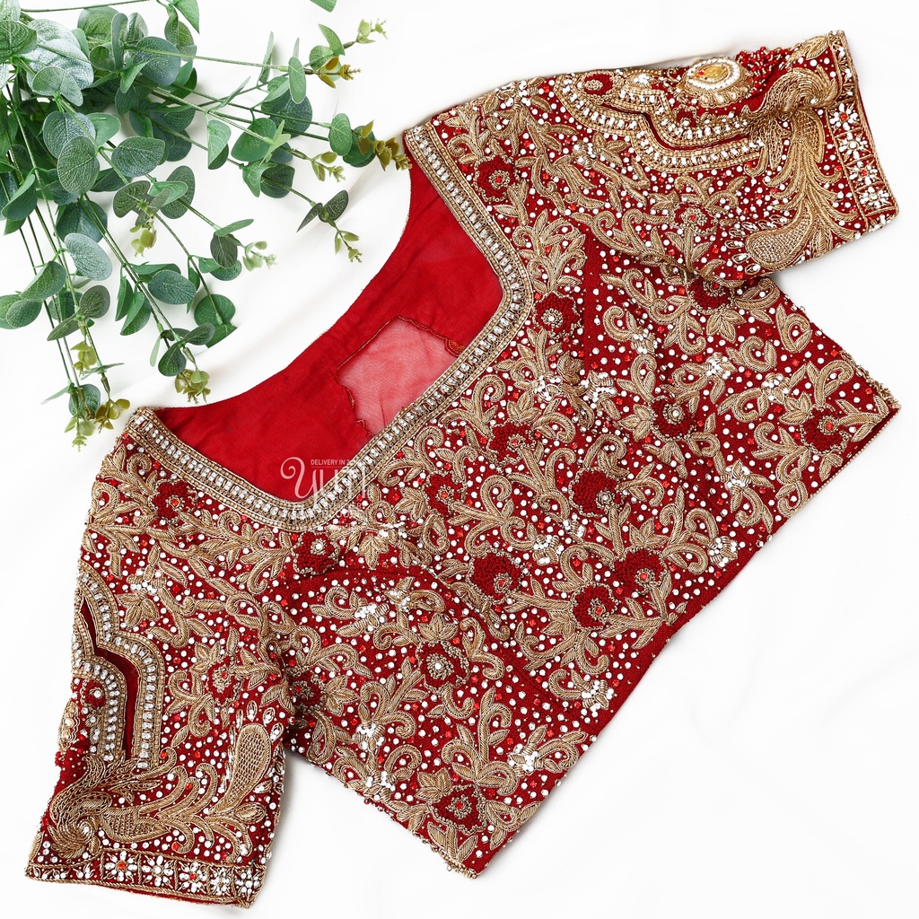Maroon Palanquin full work bridal blouse
