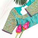 Sea green floral bridal blouse