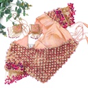 Peach wrap around blouse with gem hangings