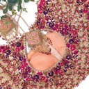 Peach wrap around blouse with gem hangings