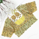 Yellow Navratinaa crystal hangings blouse