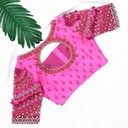 Pink Crystal Navratna bridal blouse