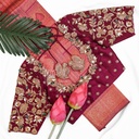 Maroon Zardosi floral bridal blouse