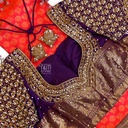 Voilet Checked Zardosi Design