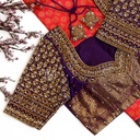 Voilet Checked Zardosi Design