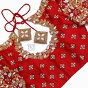 Red creeper leaf bridal blouse