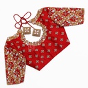 Red creeper leaf bridal blouse