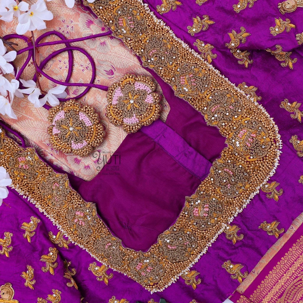 Magenta palanquin bridal blouse