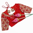 Red creeper leaf bridal blouse