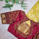 Maroon Floral with Elephant Motif design