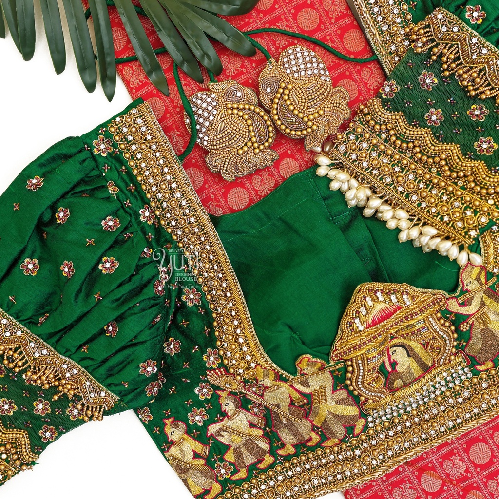 Green palanquin Bridal blouse