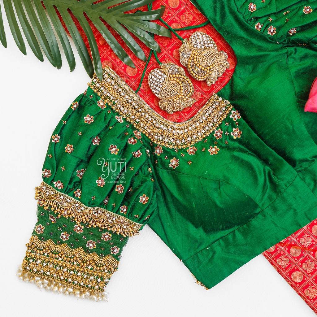 Green palanquin Bridal blouse