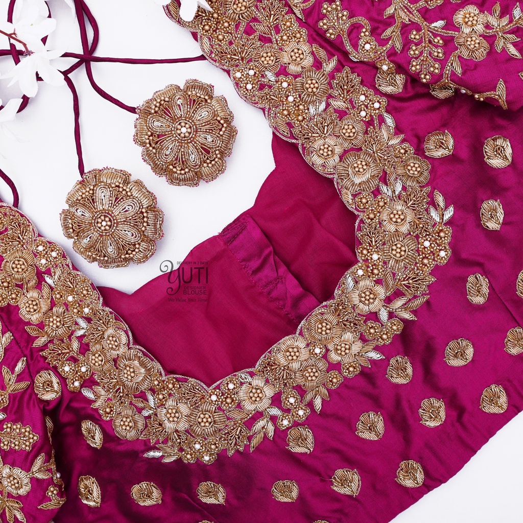 Voilet Zardosi Floral design