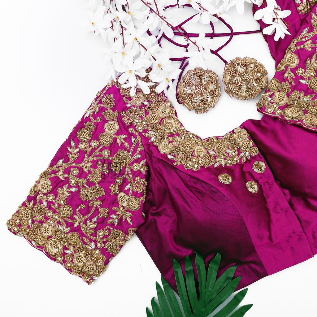 Voilet Zardosi Floral design