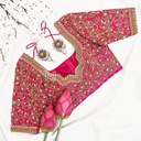 Pink Floral Designer blouse