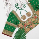 Green Zardosi Floral design